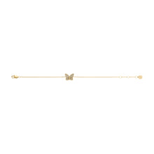 Load image into Gallery viewer, Sutton Pavé Butterfly Gold-Tone Stainless Steel Station Bracelet

