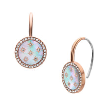 Load image into Gallery viewer, Merrit Classic Mother-of-Pearl Rose Gold-Tone Stainless Steel Drop Earrings
