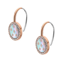 Load image into Gallery viewer, Merrit Classic Mother-of-Pearl Rose Gold-Tone Stainless Steel Drop Earrings
