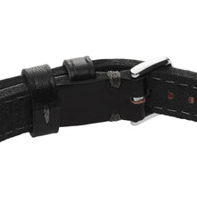 Load image into Gallery viewer, Machine Rugged Stainless Steel and Black Padded Leather Strap Bracelet

