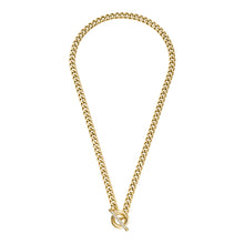 Load image into Gallery viewer, Carlie T-Bar Pavé Gold-Tone Stainless Steel Toggle Necklace
