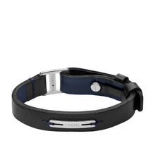 Load image into Gallery viewer, Machine Rugged Midnight Blue and Black Leather Strap Bracelet
