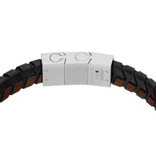 Load image into Gallery viewer, Woven Black and Brown Leather Bracelet
