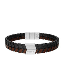 Load image into Gallery viewer, Woven Black and Brown Leather Bracelet
