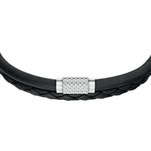 Load image into Gallery viewer, Machine Knurled Texture Black Leather Multi-Strand Bracelet
