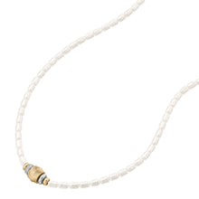 Load image into Gallery viewer, Harlow Rondelles White Acrylic Pearl Stainless Steel Station Necklace
