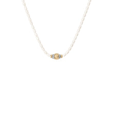 Load image into Gallery viewer, Harlow Rondelles White Acrylic Pearl Stainless Steel Station Necklace
