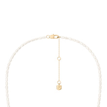 Load image into Gallery viewer, Harlow Rondelles White Acrylic Pearl Stainless Steel Station Necklace
