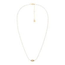 Load image into Gallery viewer, Harlow Rondelles White Acrylic Pearl Stainless Steel Station Necklace
