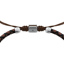Load image into Gallery viewer, Machine Rondelles Brown Leather Station Bracelet
