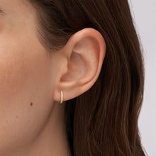 Load image into Gallery viewer, Sterling All Stacked Up Gold-Tone Sterling Silver Hoop Earrings
