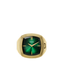 Load image into Gallery viewer, Nick Jonas x Fossil Machine Luxe Green Vignette Two-Hand Gold-Tone Stainless Steel Watch Ring
