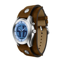 Load image into Gallery viewer, Y2K Big Tic Brown Leather Watch
