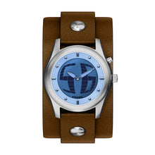 Load image into Gallery viewer, Y2K Big Tic Brown Leather Watch
