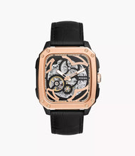 Load image into Gallery viewer, Inscription Automatic Black Leather Watch
