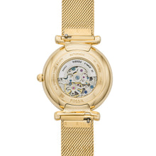 Load image into Gallery viewer, Carlie Automatic Gold-Tone Stainless Steel Mesh Watch
