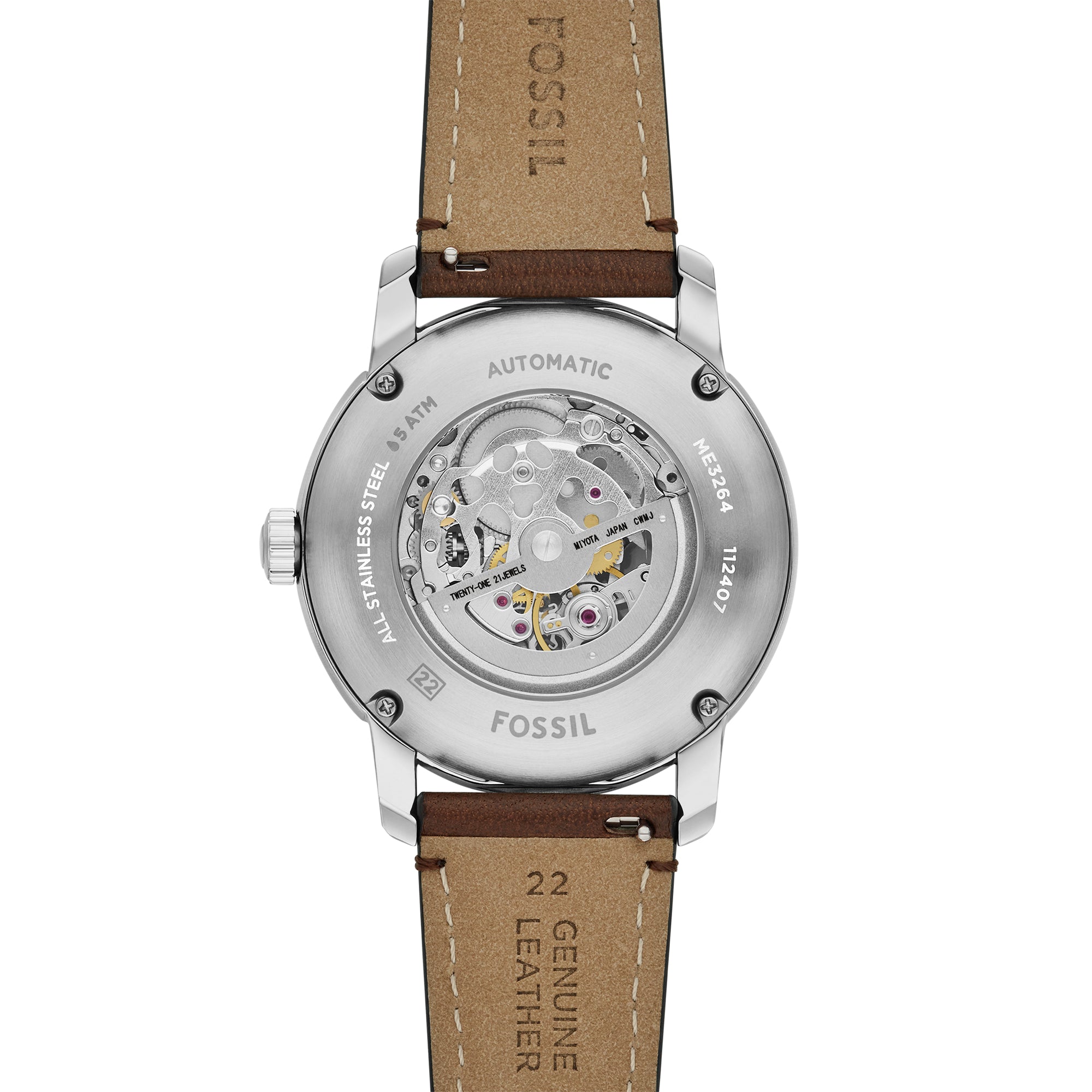 Buy ​Fossil Heritage Automatic Brown Leather Watch Online - Fossil
