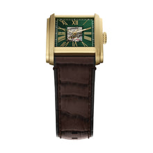 Load image into Gallery viewer, Carraway Automatic Brown Croco Leather Watch
