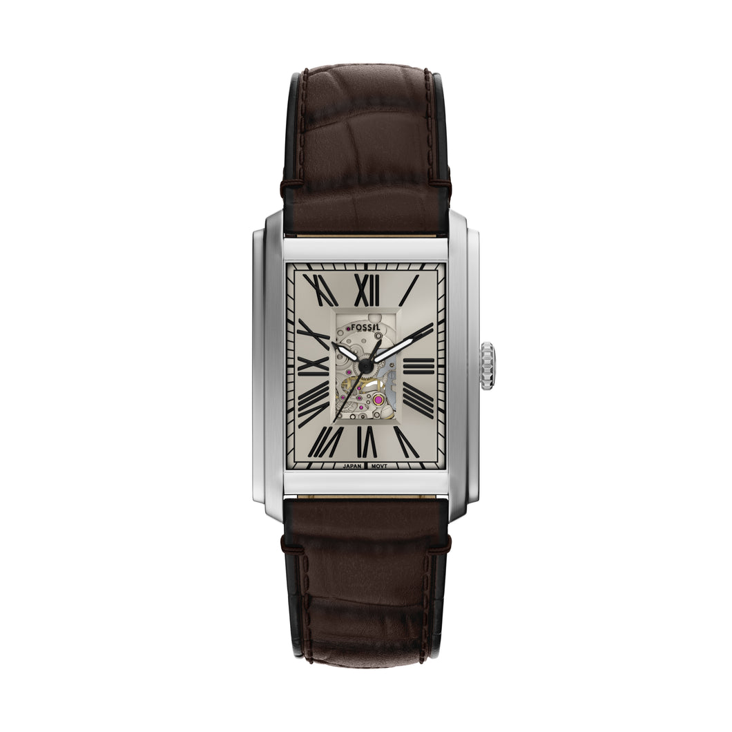 Carraway Automatic Brown Croco Leather Watch