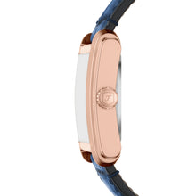 Load image into Gallery viewer, Carraway Automatic Blue Croco Leather Watch
