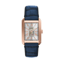 Load image into Gallery viewer, Carraway Automatic Blue Croco Leather Watch
