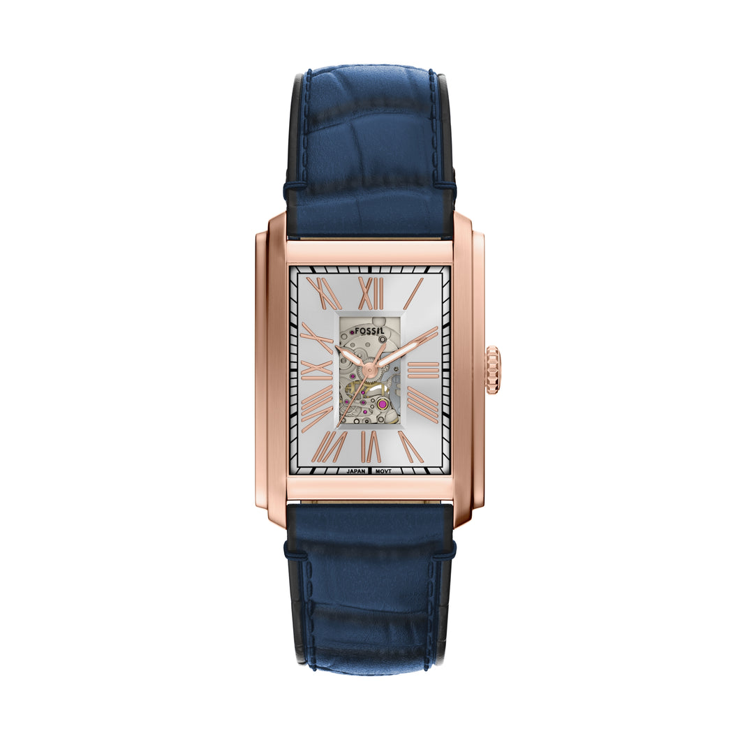 Carraway Automatic Blue Croco Leather Watch