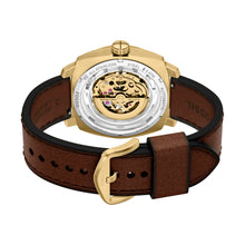 Load image into Gallery viewer, Machine Automatic Brown Leather Watch
