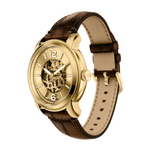 Load image into Gallery viewer, Fossil Heritage Automatic Brown Croco Leather Watch
