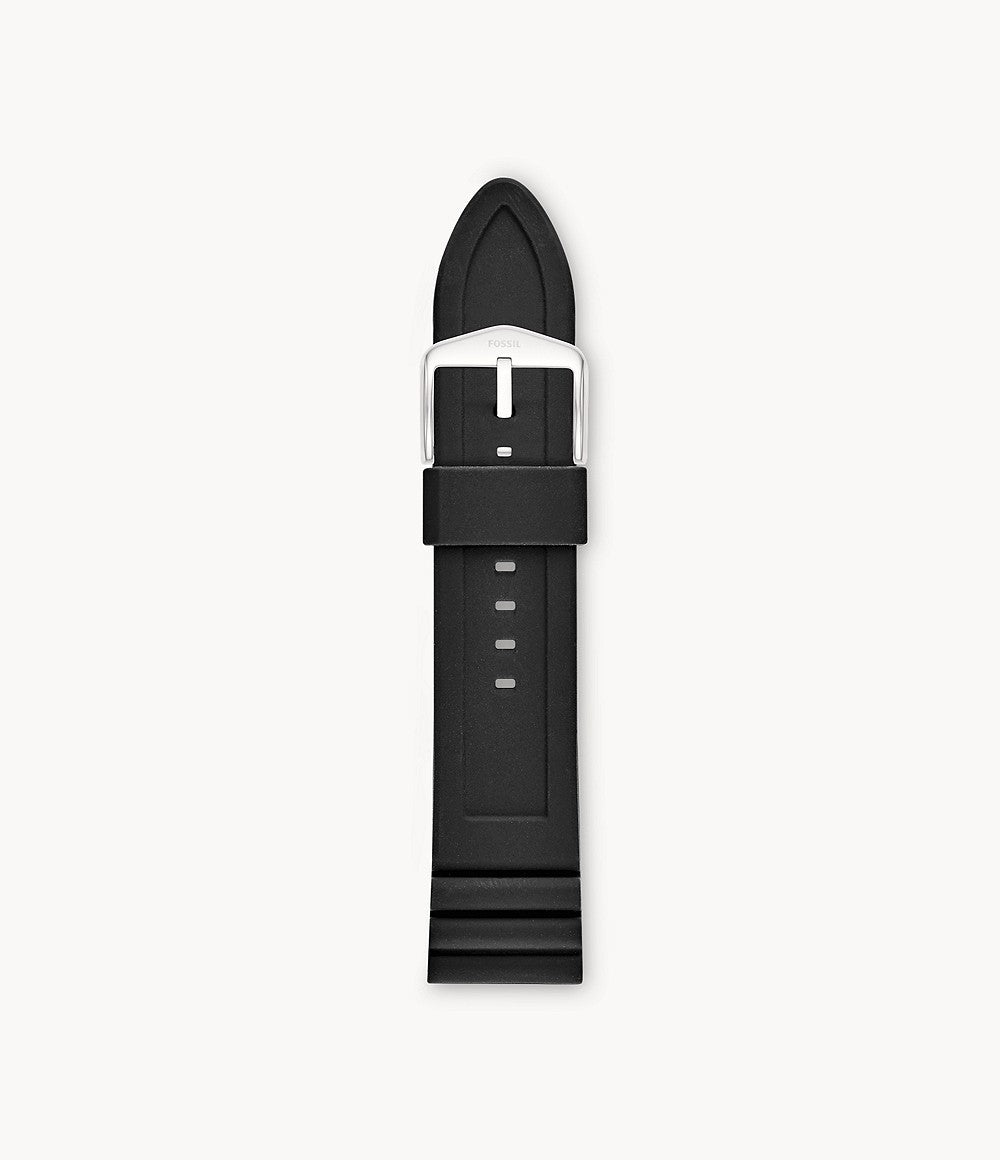 24mm Black Silicone Watch Strap