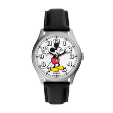 Load image into Gallery viewer, Disney x Fossil Special Edition Three-Hand Black Leather Watch
