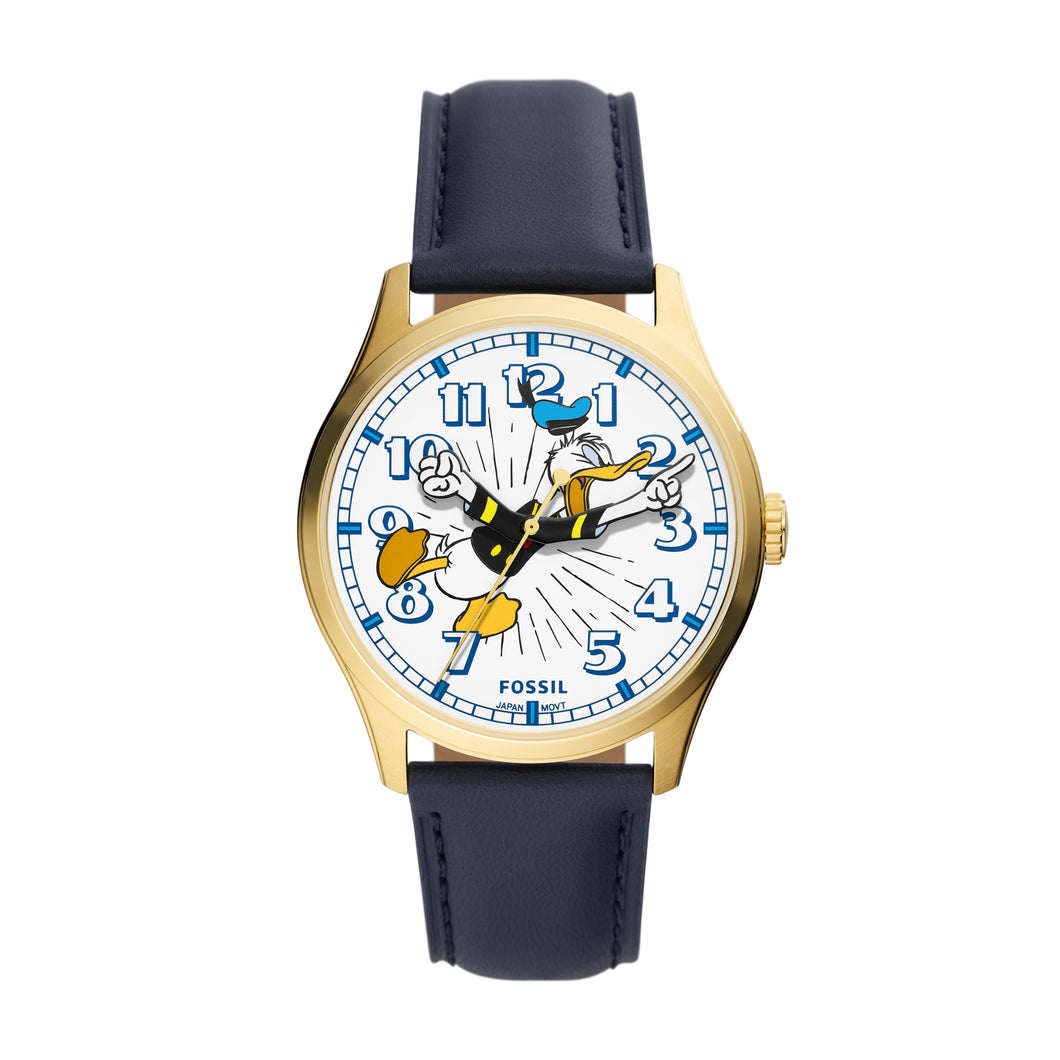 Disney x Fossil Special Edition Three-Hand Navy Leather Watch