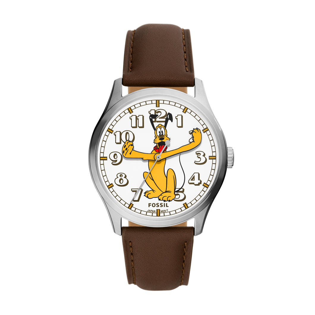 Disney x Fossil Special Edition Three-Hand Brown Leather Watch