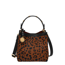 Load image into Gallery viewer, Jessie Haircalf Leather Small Bucket Crossbody Bag
