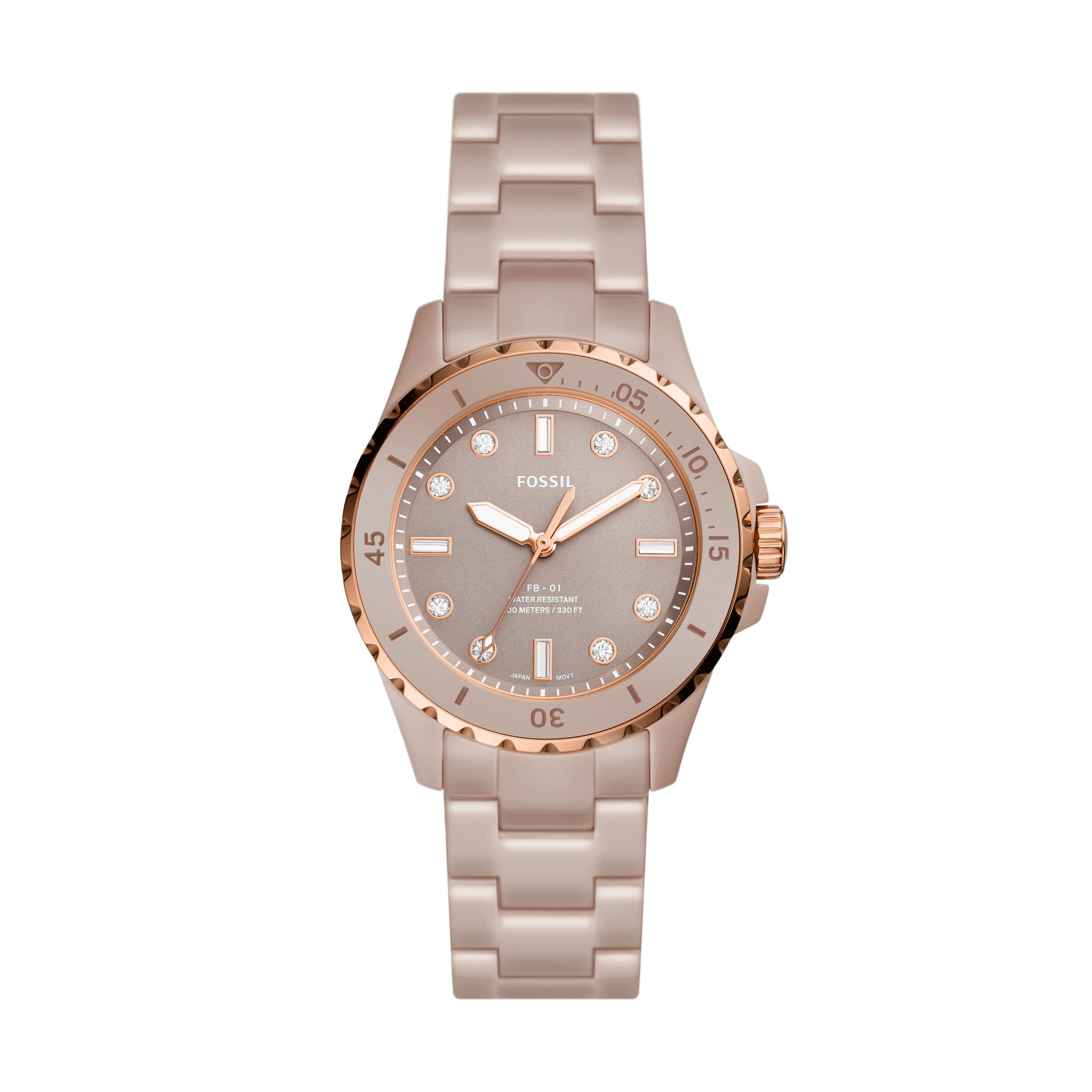 Fossil FB-01 Three-Hand Salted Caramel Ceramic Watch – Fossil Malaysia