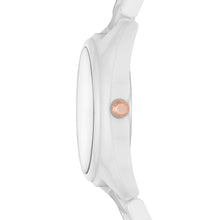 Load image into Gallery viewer, Gabby Three-Hand Date White Stainless Steel and Ceramic Watch
