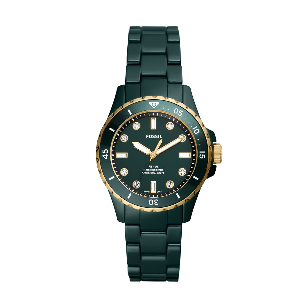 FB-01 Three-Hand Green Ceramic Watch