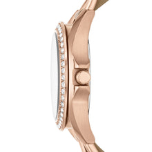 Load image into Gallery viewer, Riley Multifunction Rose-Tone &amp; Sand Leather Watch
