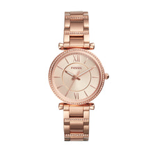 Load image into Gallery viewer, Carlie Three-Hand Rose Gold-Tone Stainless Steel Watch
