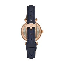 Load image into Gallery viewer, Carlie Mini Three-Hand Navy Leather Watch

