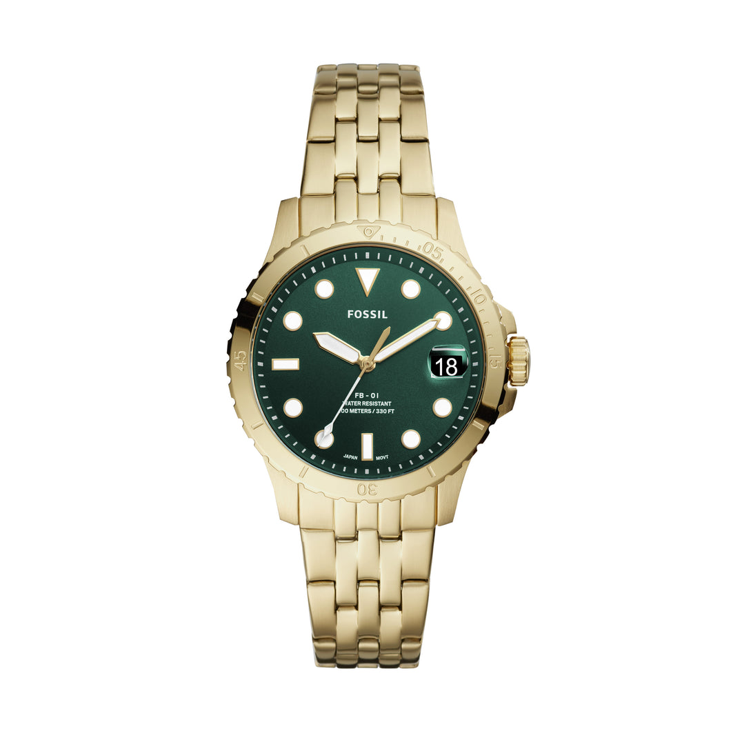 FB-01 Three-Hand Date Gold-Tone Stainless Steel Watch