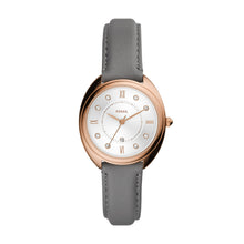 Load image into Gallery viewer, Gabby Three-Hand Date Gray Leather Watch

