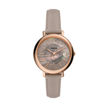 Load image into Gallery viewer, Jacqueline Solar Gray Leather Watch
