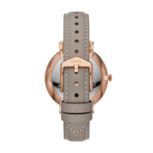 Load image into Gallery viewer, Jacqueline Multifunction Gray Leather Watch
