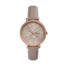 Load image into Gallery viewer, Jacqueline Multifunction Gray Leather Watch
