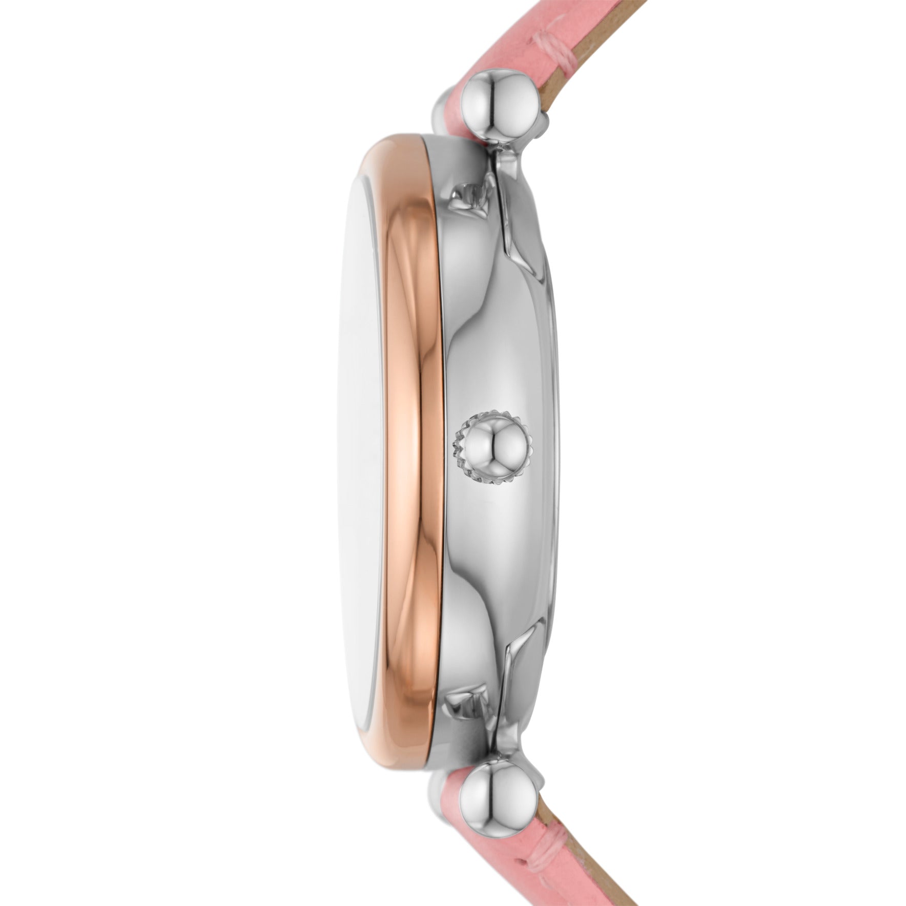 Fossil Carlie Three-Hand Date Pink Eco Leather Watch 