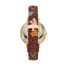 Load image into Gallery viewer, Jacqueline Three-Hand Date Brown Eco Leather Watch
