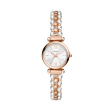 Load image into Gallery viewer, Carlie Three-Hand Two-Tone Stainless Steel and Glass Pearl Watch
