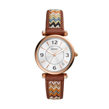 Load image into Gallery viewer, Carlie Three-Hand Date Brown Leather Watch
