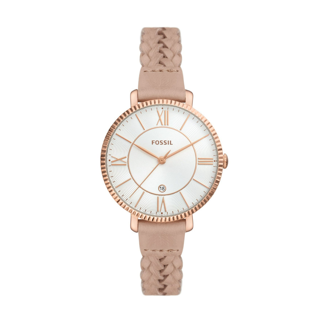 Jacqueline Three-Hand Date Latte Eco Leather Watch