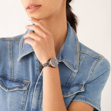 Load image into Gallery viewer, Carlie Three-Hand Black Eco Leather Watch
